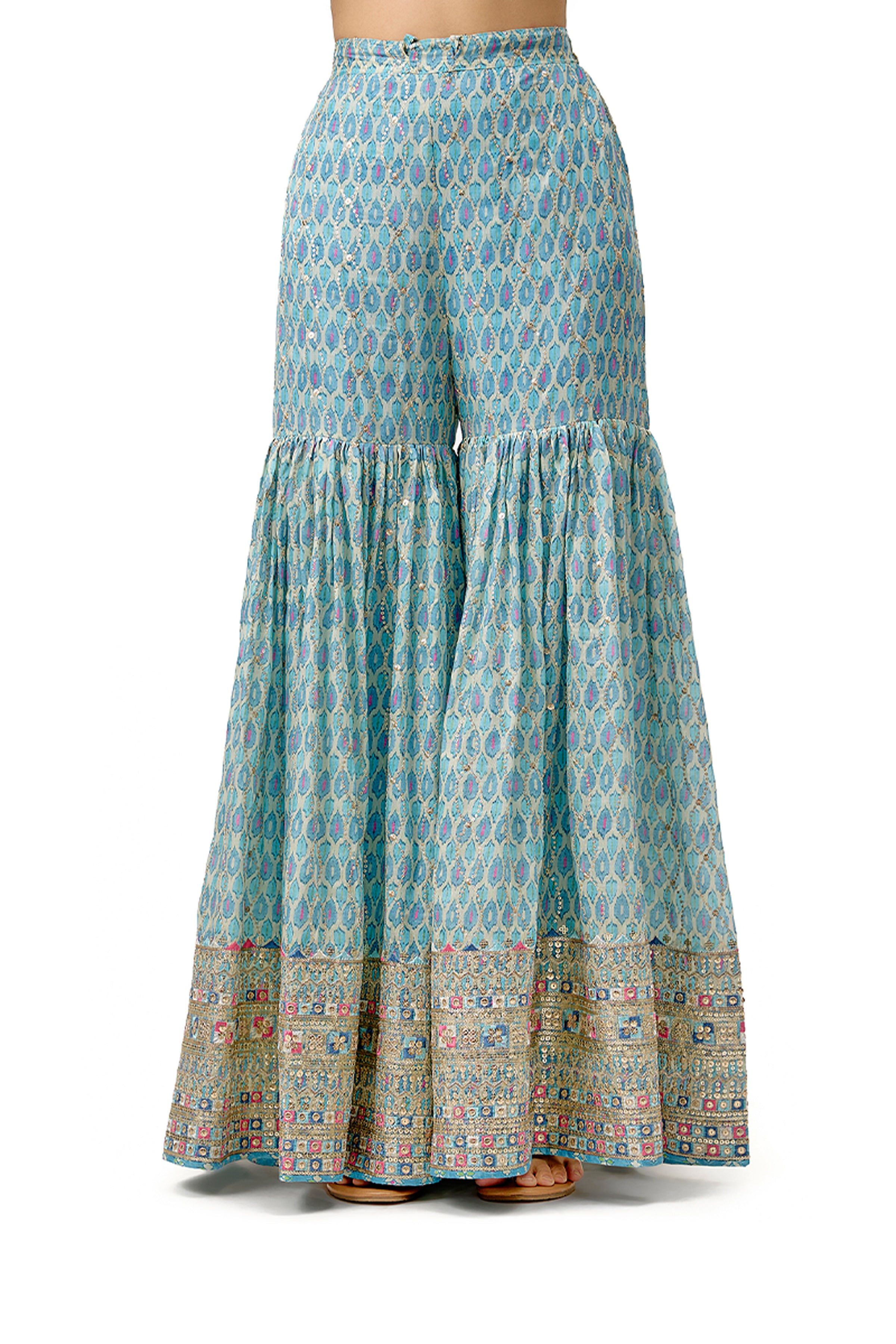 GOPI VAID SHARARA KURTI DUPATTA BLUE