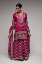 KURTI SHARARA DUPATTA RANI PINK