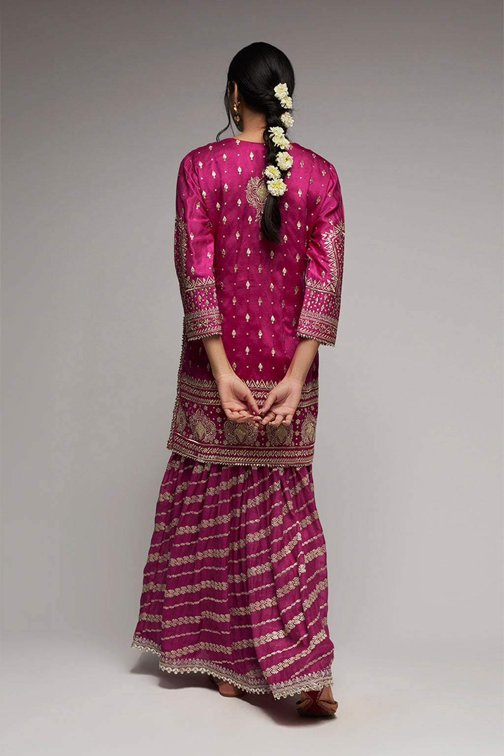 KURTI SHARARA DUPATTA RANI PINK