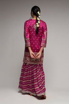 KURTI SHARARA DUPATTA RANI PINK