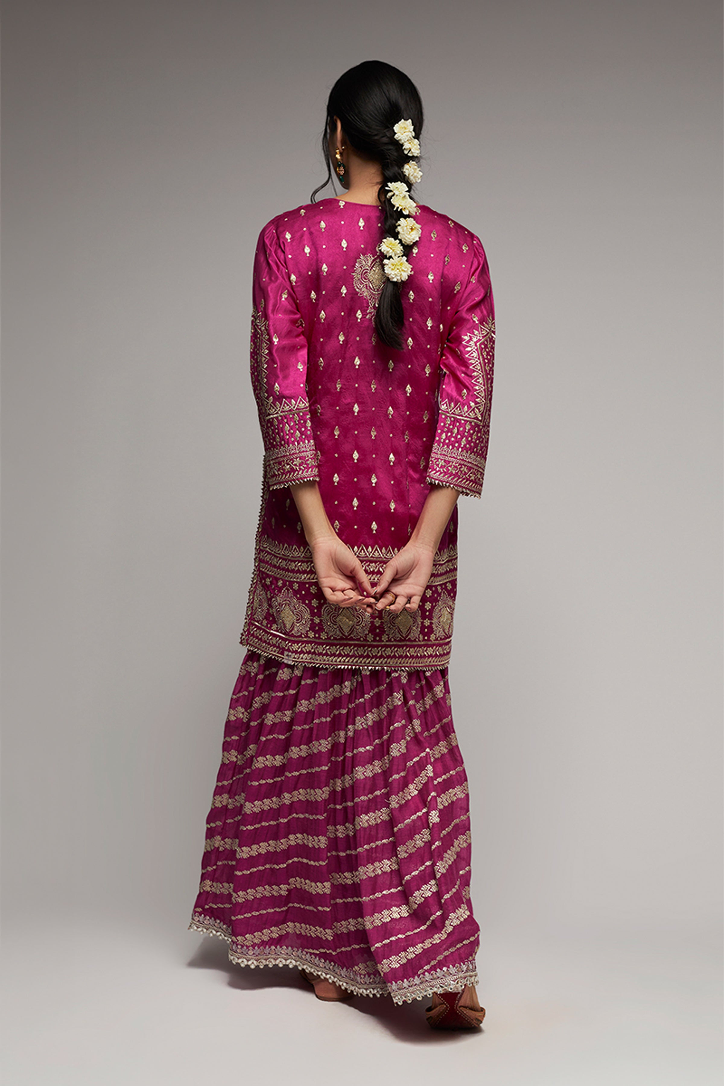 GOPI VAID KURTI SHARARA DUPATTA RANI PINK