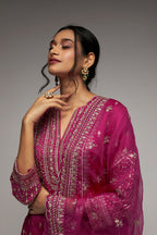 KURTI SHARARA DUPATTA RANI PINK