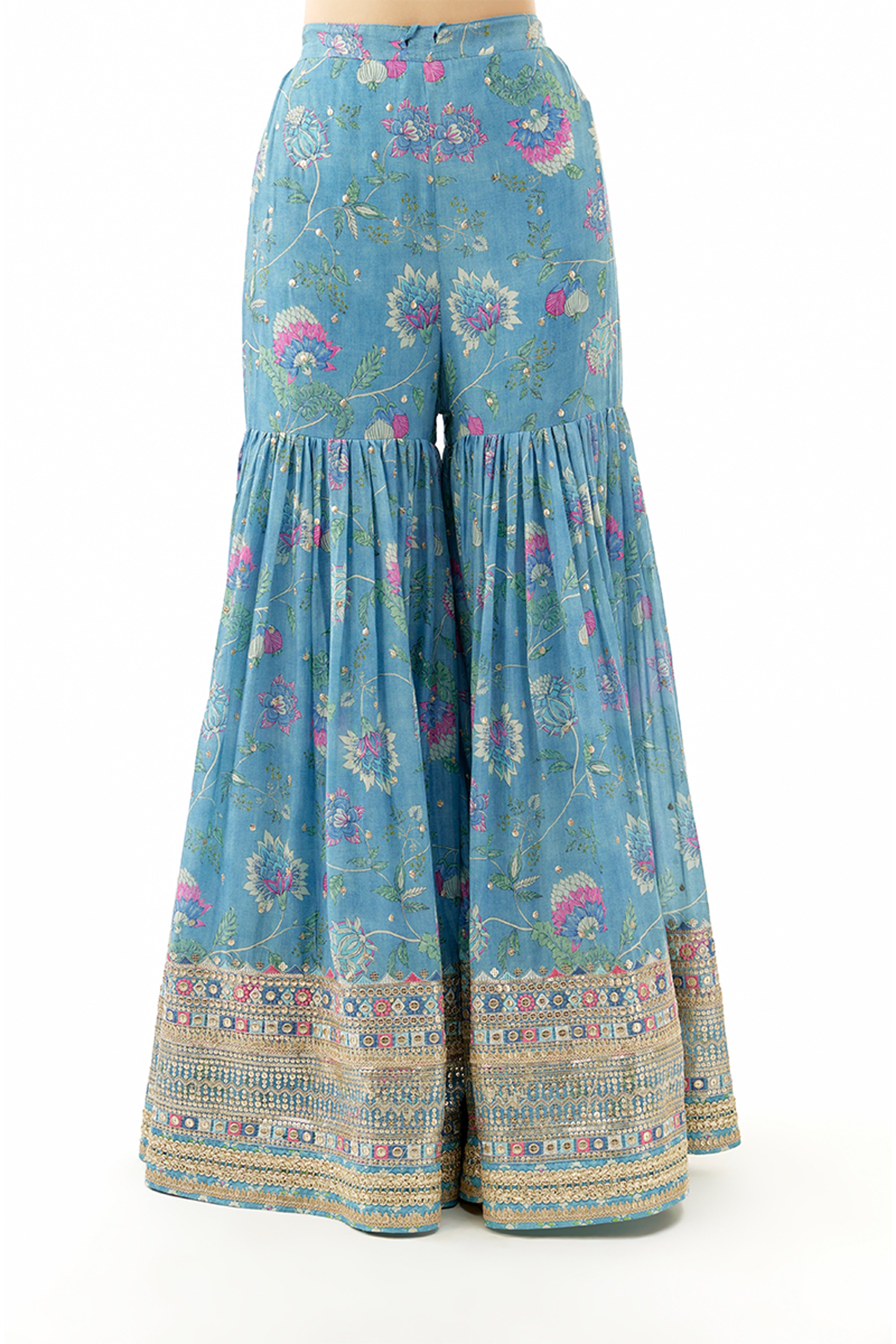 GOPI VAID KURTI SHARARA DUPATTA BLUE