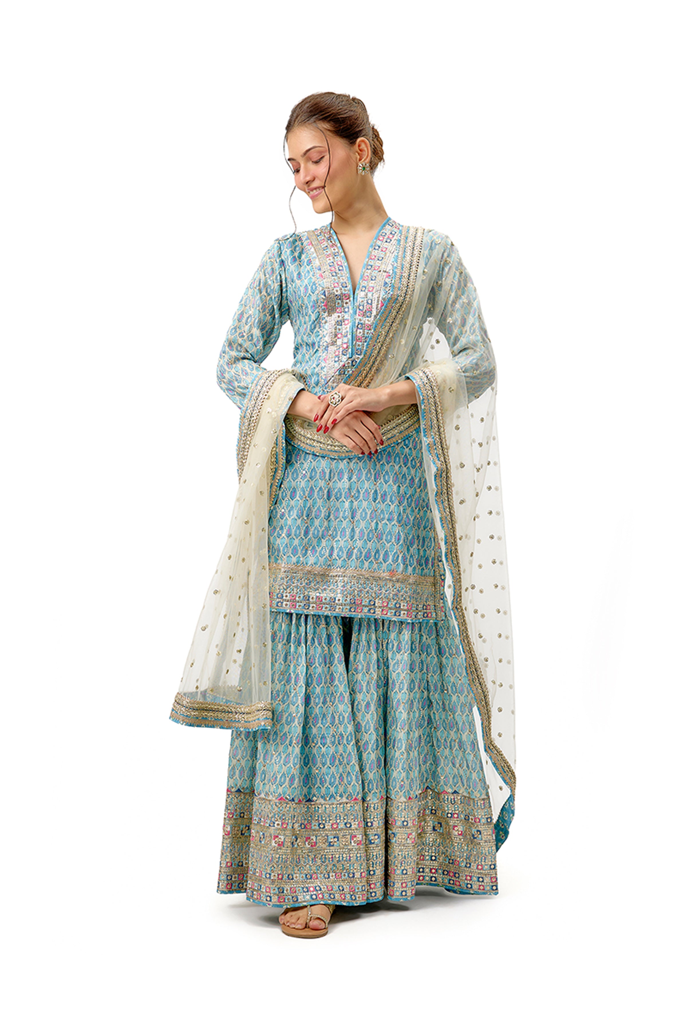 GOPI VAID KURTI SHARARA DUPATTA PINK