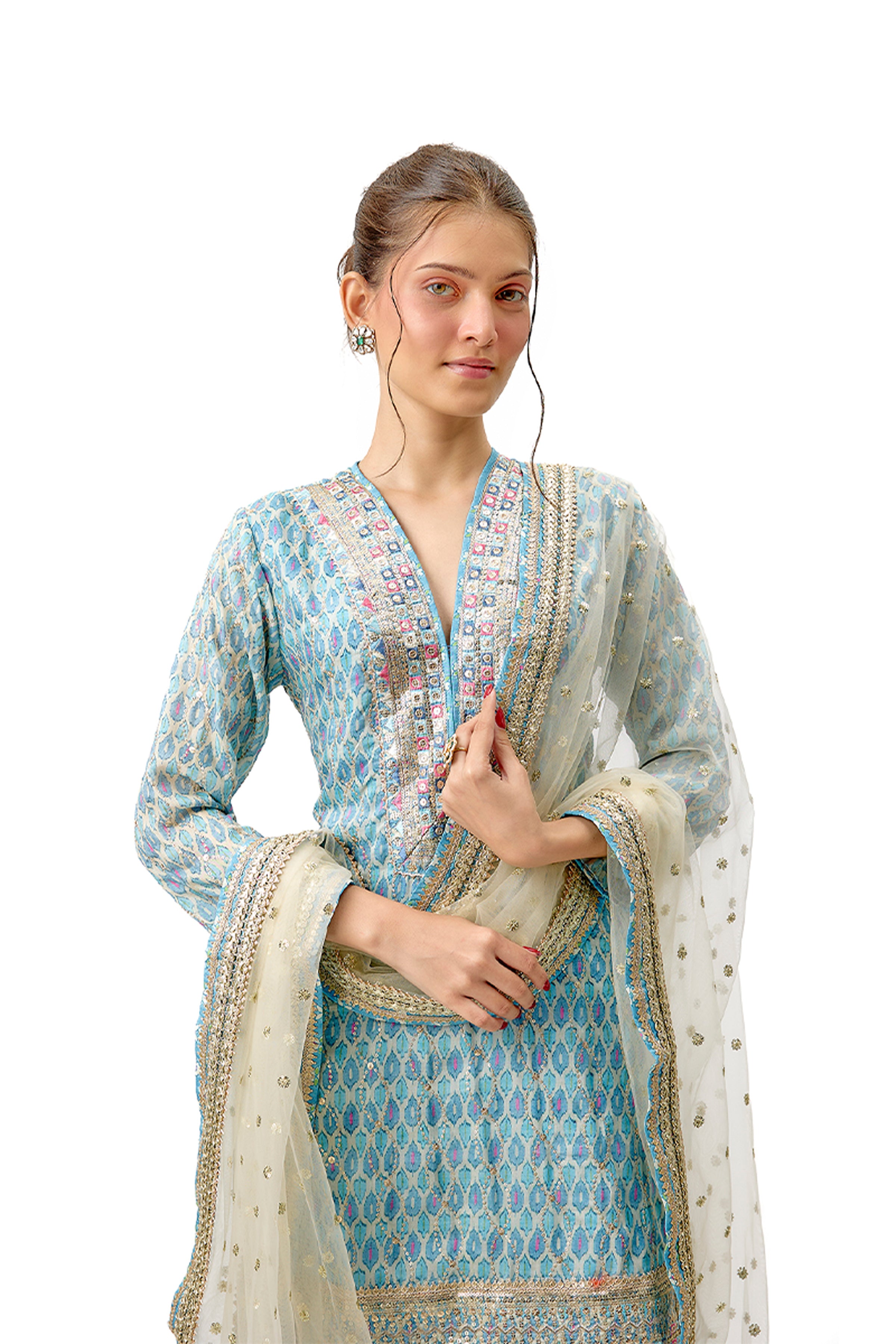 GOPI VAID KURTI SHARARA DUPATTA PINK