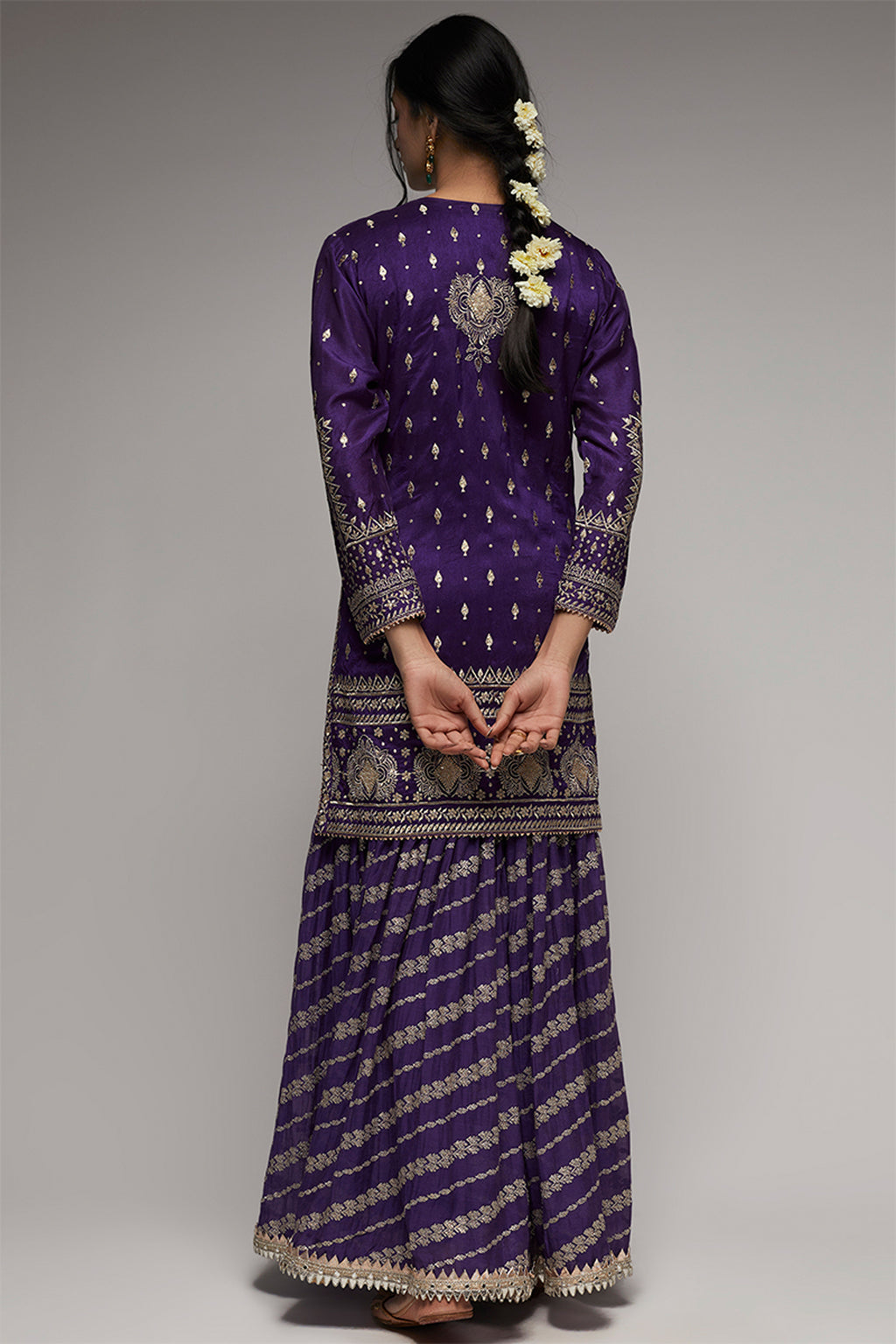 KURTI SHARARA DUPATTA PURPLE