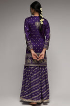KURTI SHARARA DUPATTA PURPLE