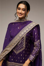 KURTI SHARARA DUPATTA PURPLE