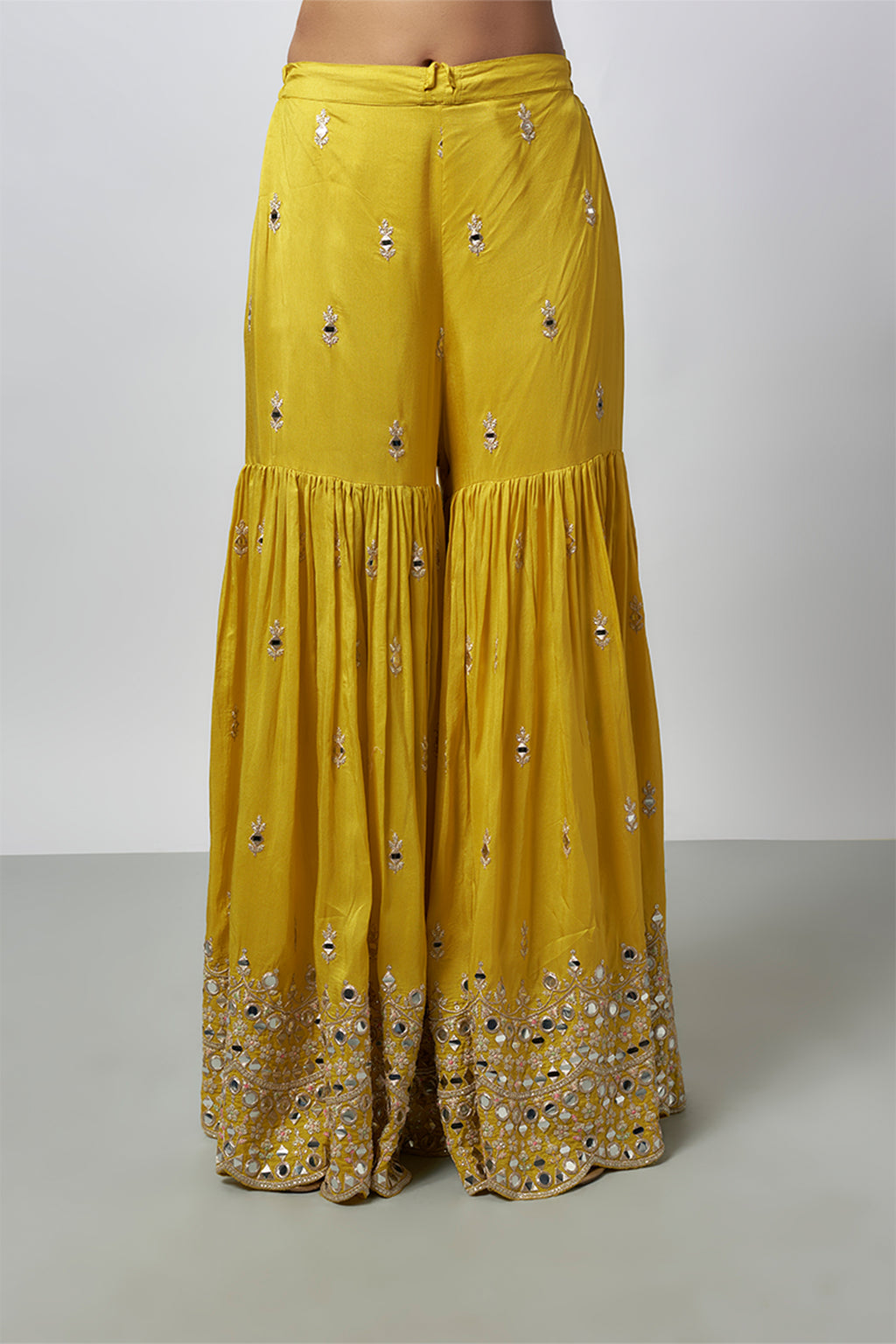 GOPI VAID TOP SHARARA YELLOW