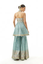 PEPLUM SHARARA DUPATTA BLUE