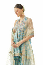 PEPLUM SHARARA DUPATTA BLUE