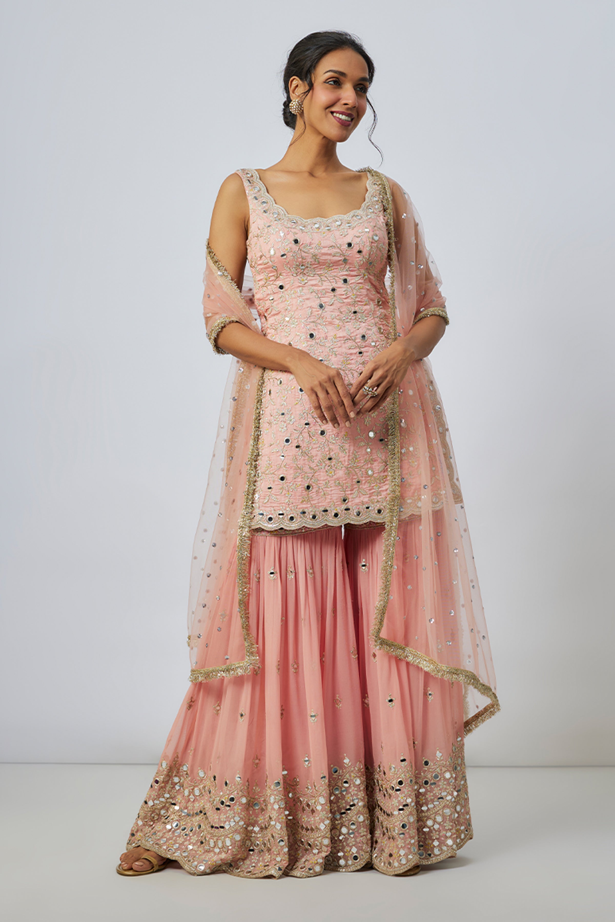 KURTI SHARARA DUPATTA PINK