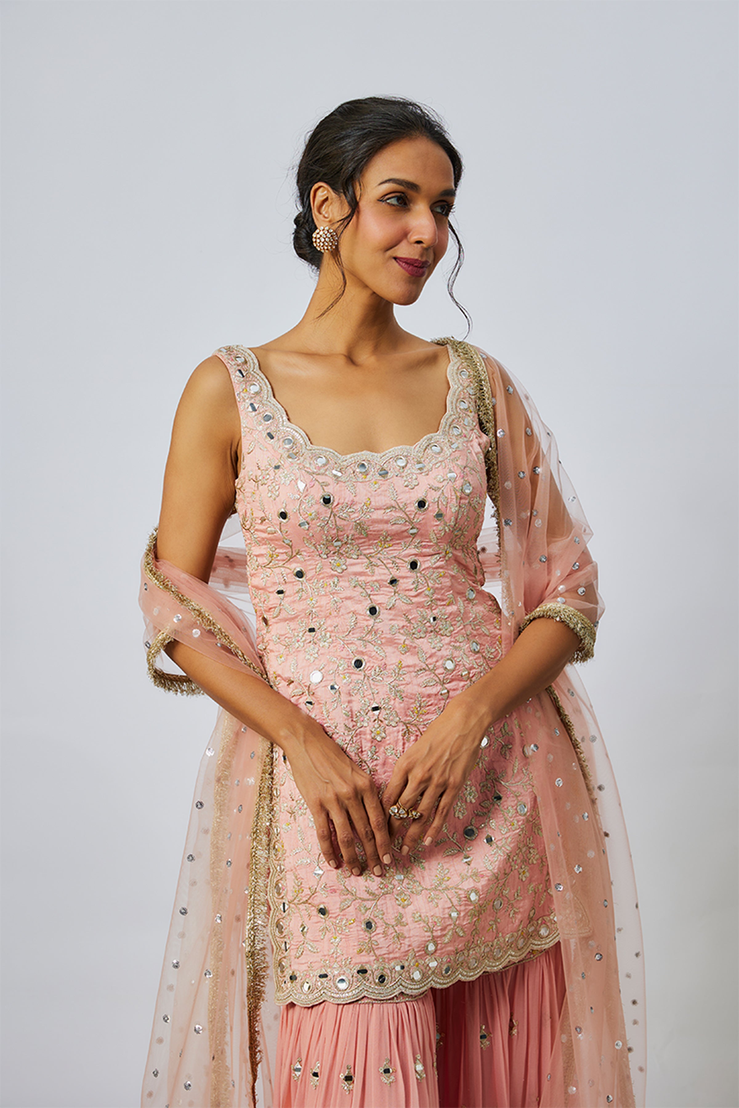 KURTI SHARARA DUPATTA PINK