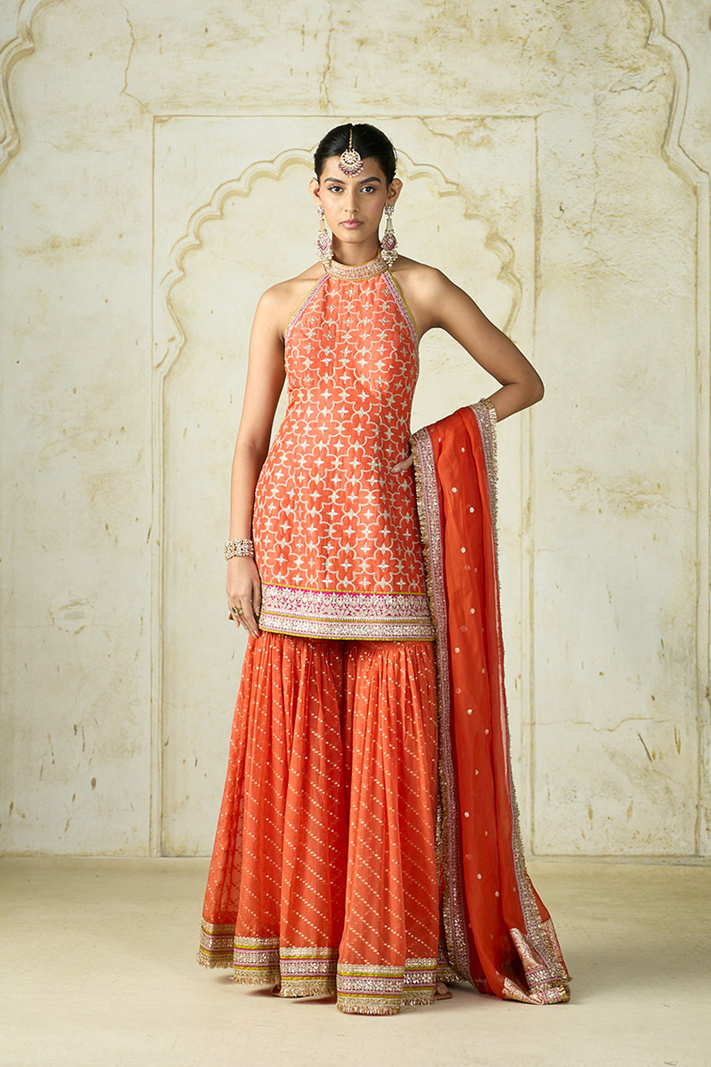 GOPI VAID KURTI SHARARA DUPATTA ORANGE