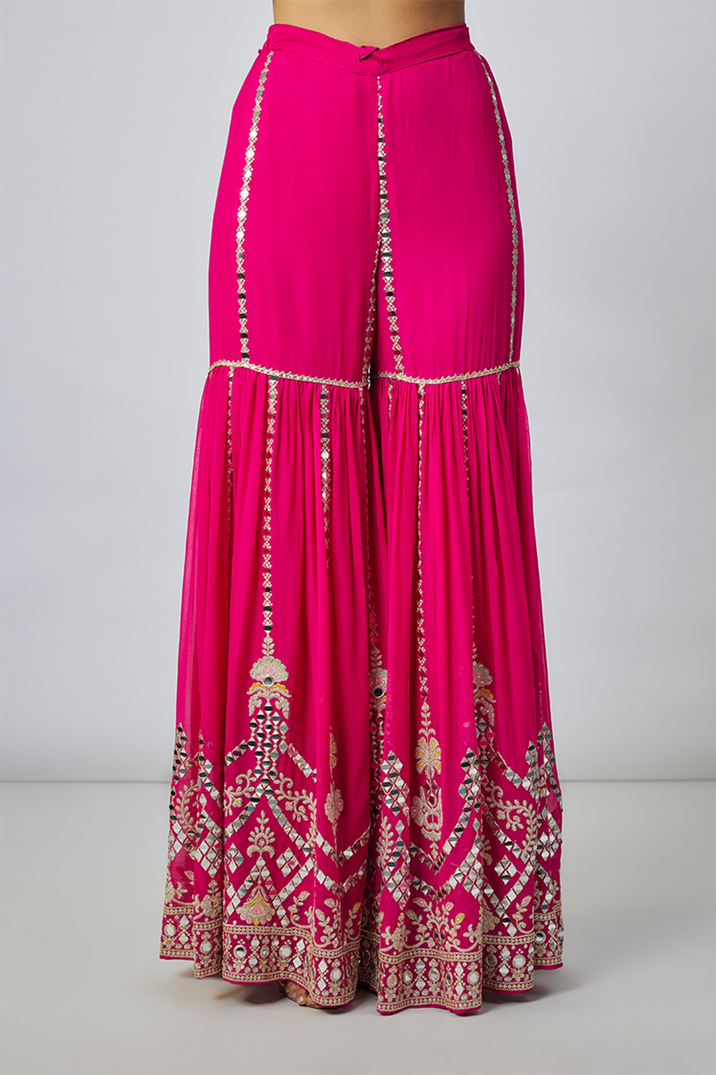 GOPI VAID SHARARA KURTA DUPATTA RANI PINK