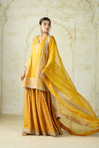 SHARARA KURTA DUPATTA MUSTARD YELLOW