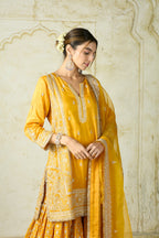 SHARARA KURTA DUPATTA MUSTARD YELLOW