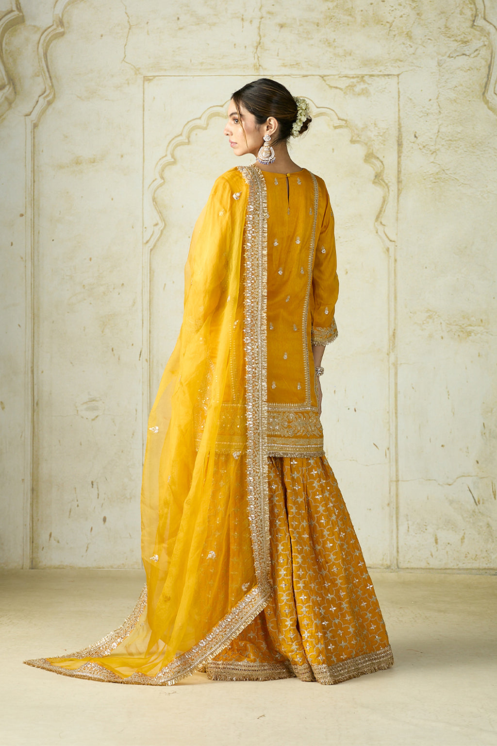 SHARARA KURTA DUPATTA MUSTARD YELLOW