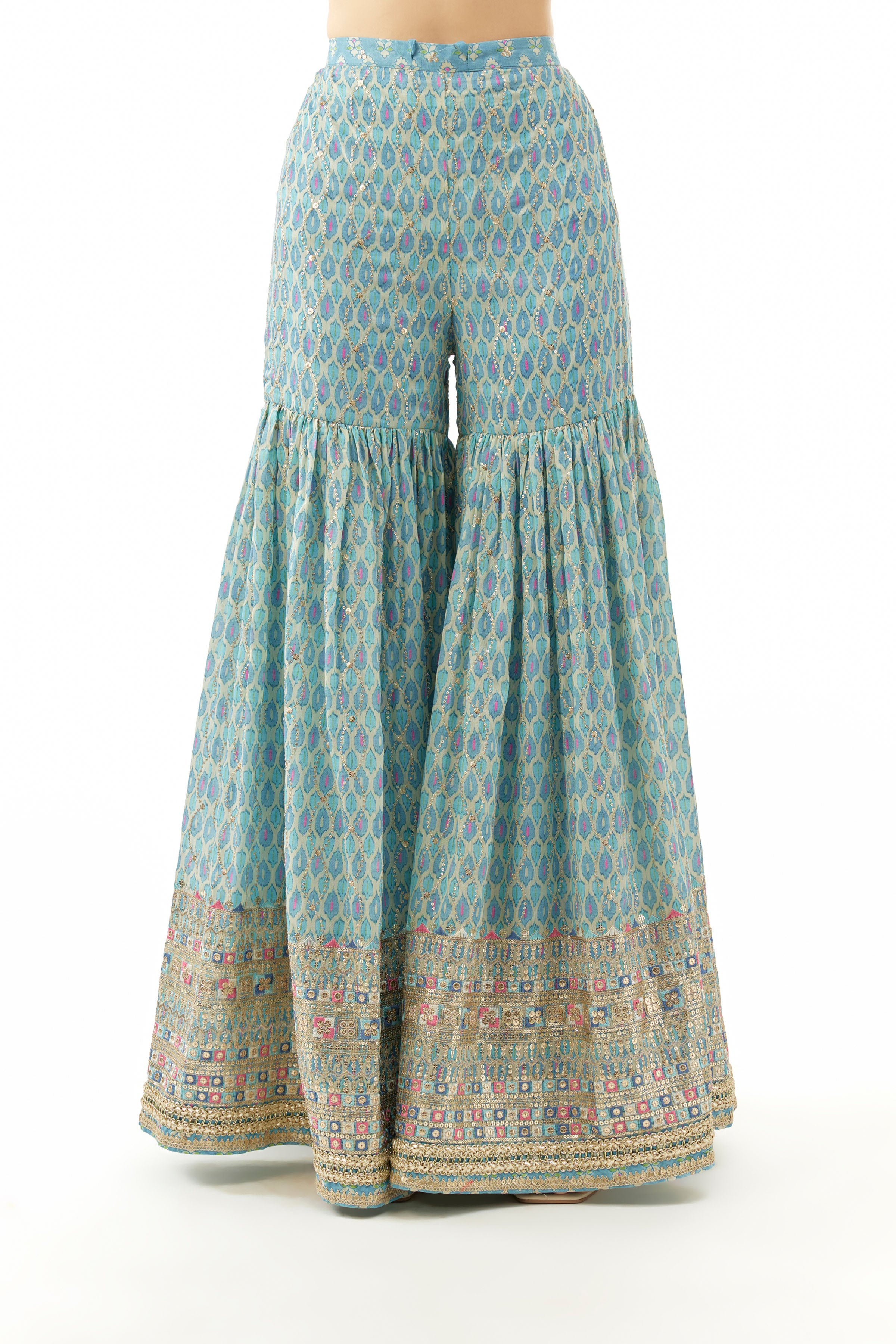 Sharara Kurta Dupatta Blue