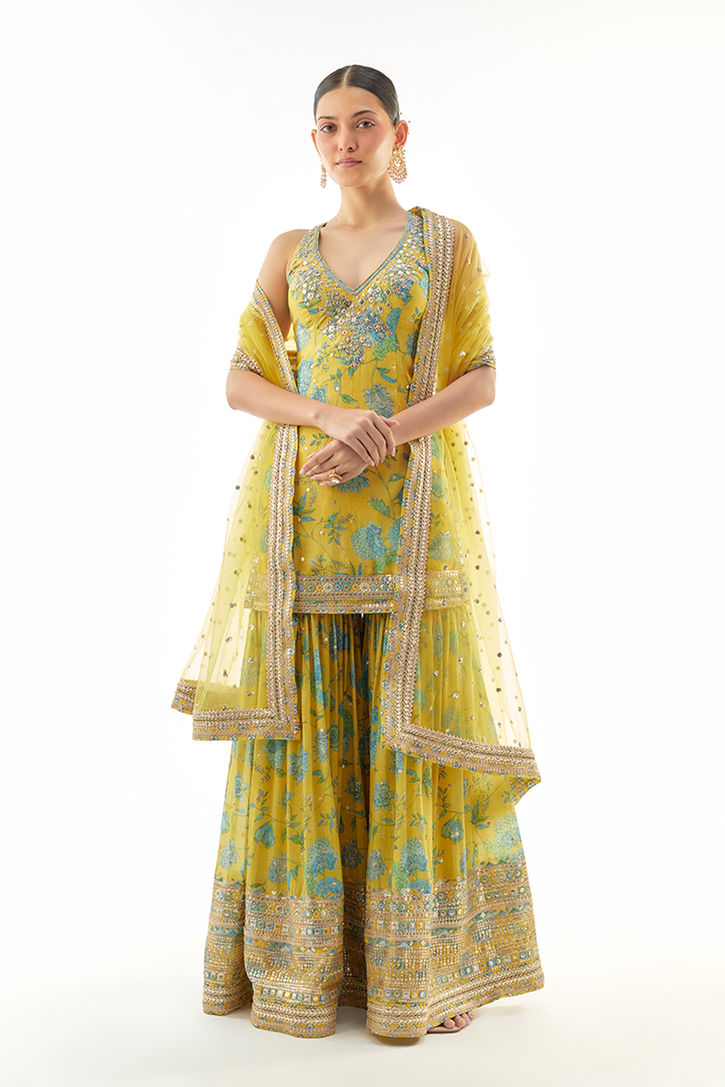 SHARARA KURTA DUPATTA YELLOW