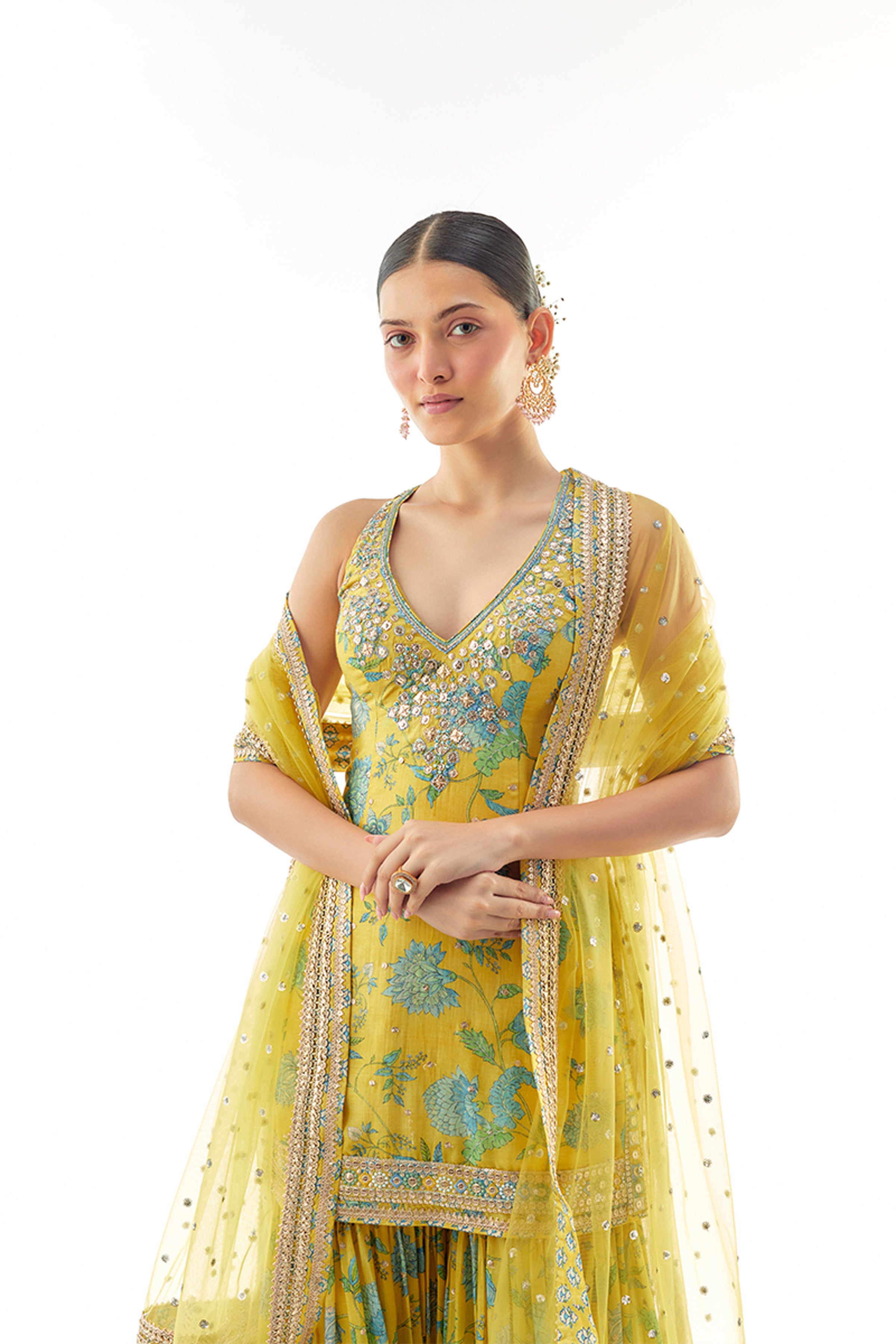 SHARARA KURTA DUPATTA YELLOW
