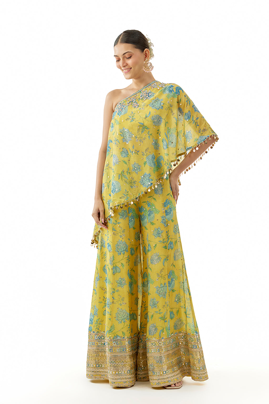 GOPI VAID TOP PLAZO YELLOW