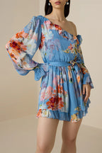 Romper Belt Blue-Floral
