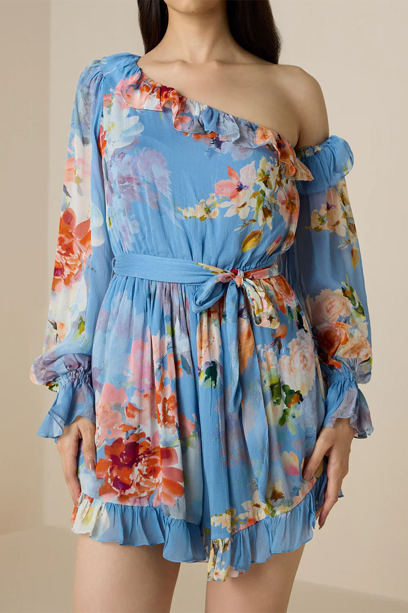Romper Belt Blue-Floral