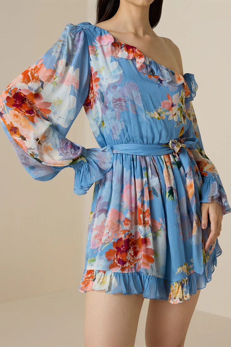 Romper Belt Blue-Floral
