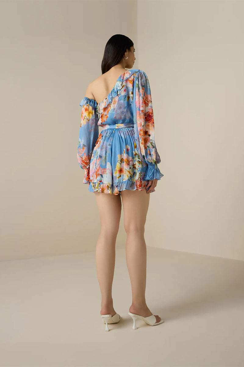 Romper Belt Blue-Floral