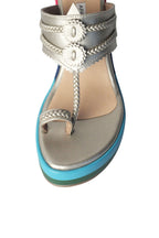 Blue Multicolour Wedge Heels