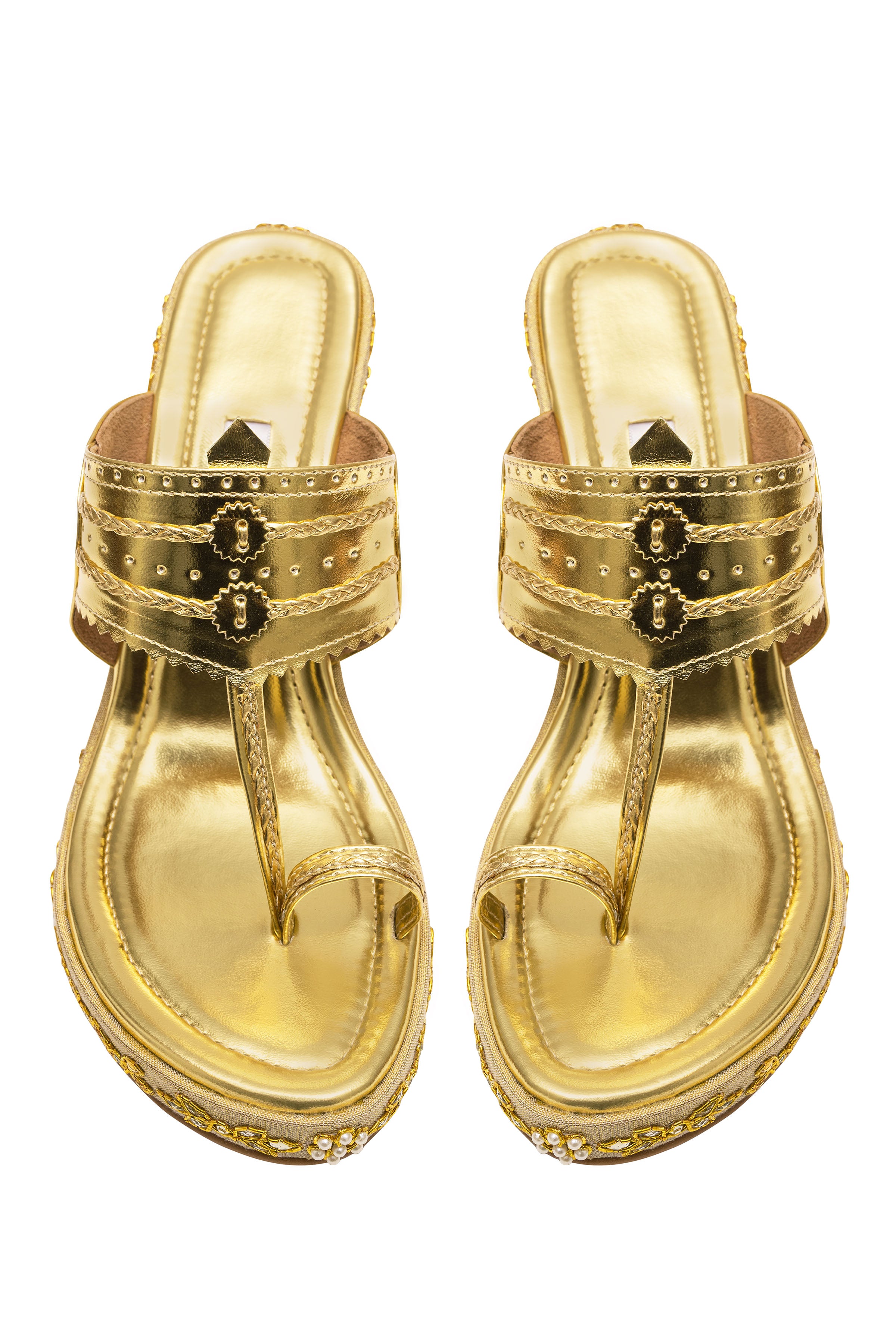 Gold Wedge Heels