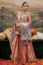 Sharara Peplum Dupatta Coral Teal