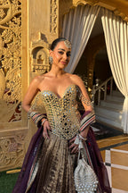 Skirt Corset Dupatta Copper-Purple