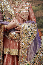 Sharara Peplum Dupatta Coral Teal