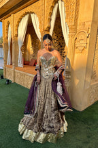 Skirt Corset Dupatta Copper-Purple
