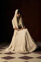 Lehenga Blouse Dupatta Off White