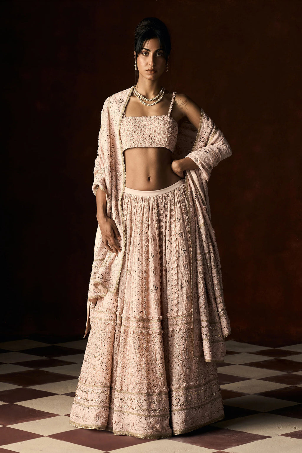 Lehenga Blouse Dupatta  Pink