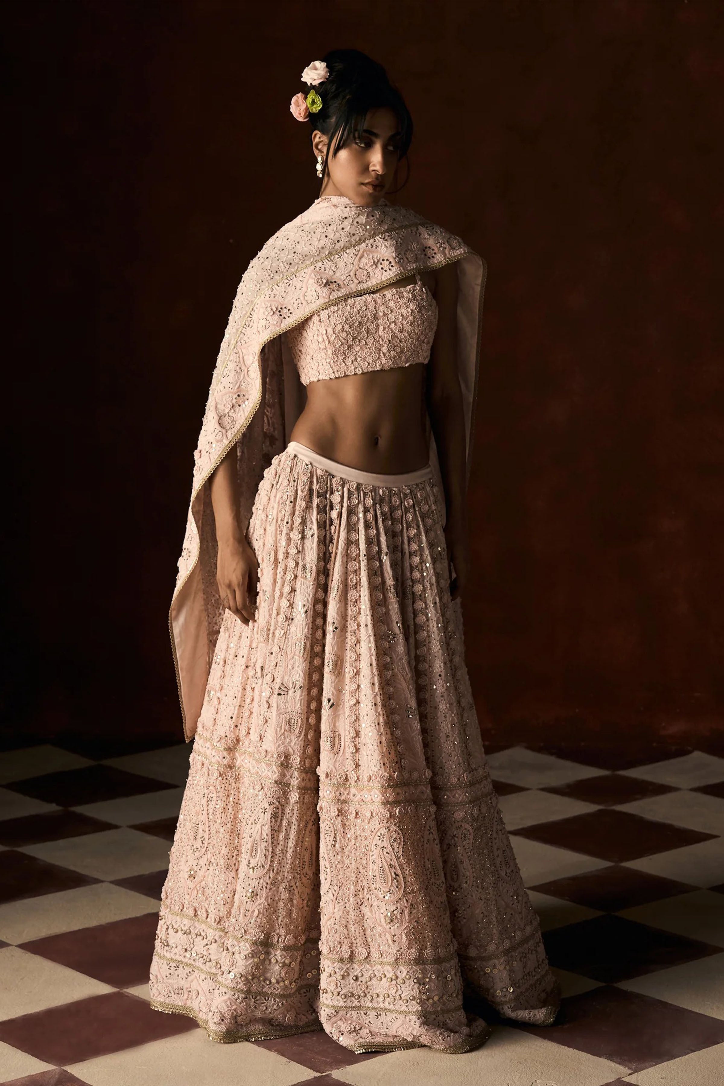 Lehenga Blouse Dupatta  Pink