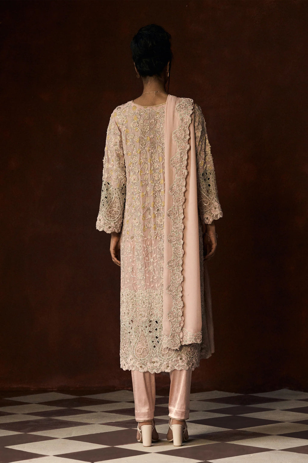 Kurta Dupatta Pant Salmon