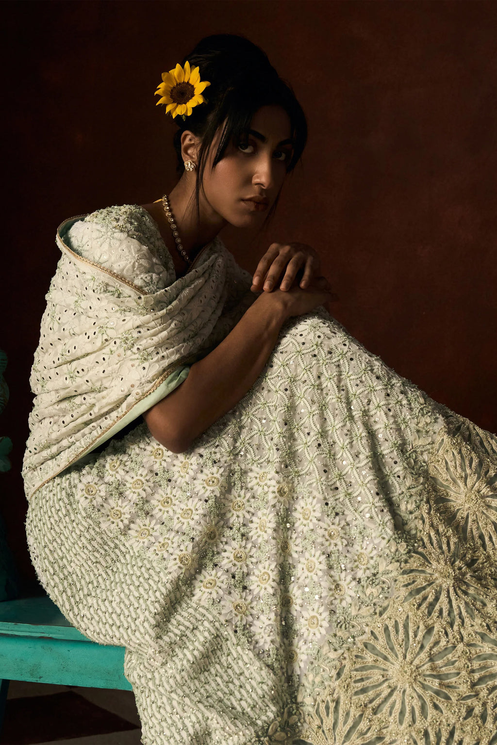Lehenga Blouse Dupatta Green