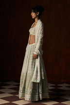 Lehenga Blouse Dupatta Green