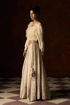 Lehenga Wrap Blouse Beige