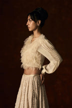Lehenga Wrap Blouse Beige