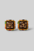 Cufflinks Gold-Black Antique Teal Black