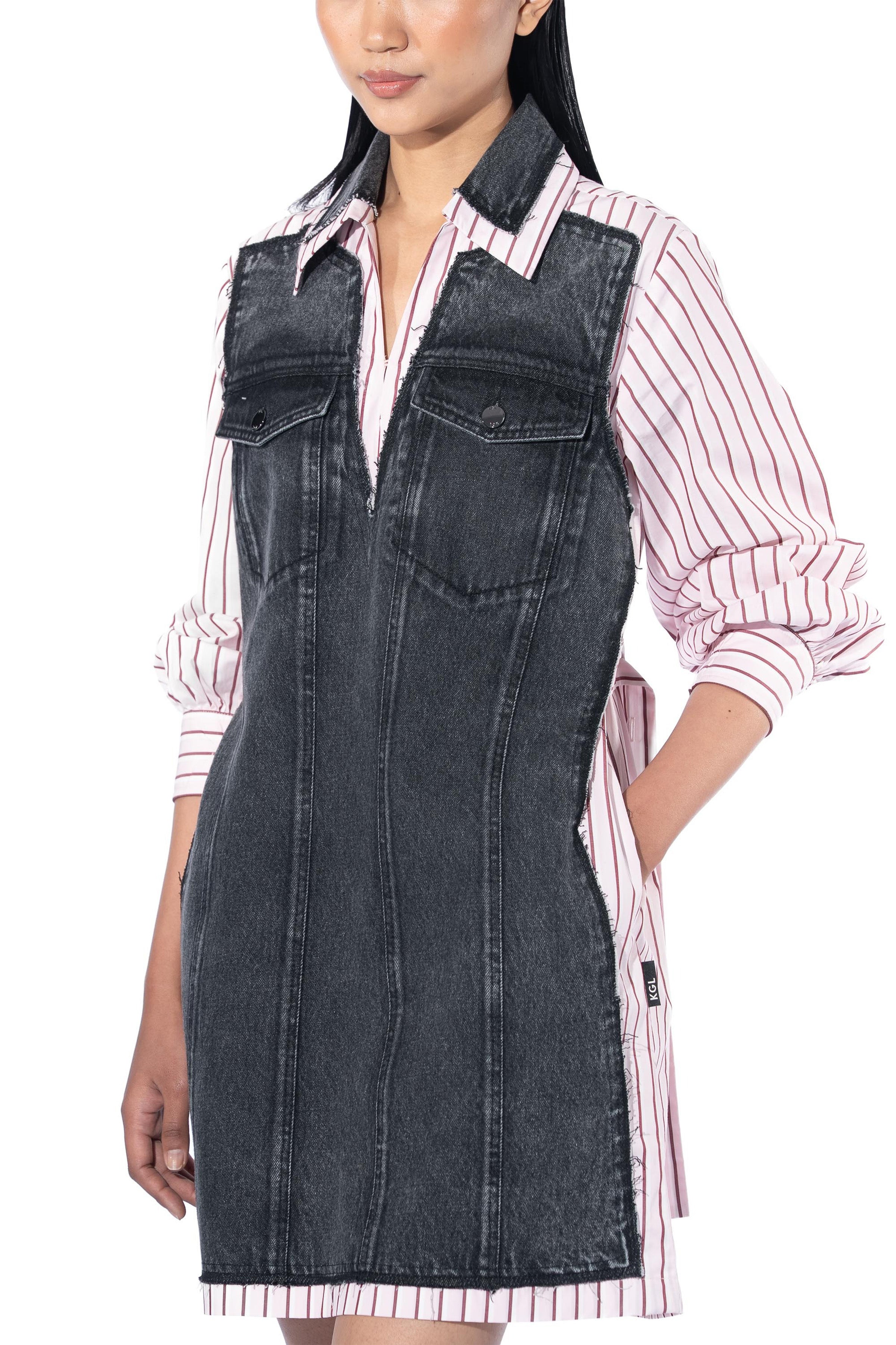 Dress Grey And Pink Striper