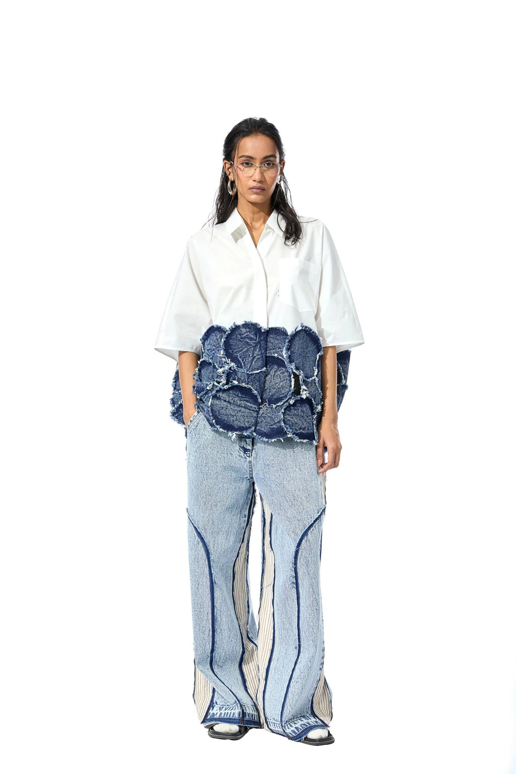Pant White and Blue