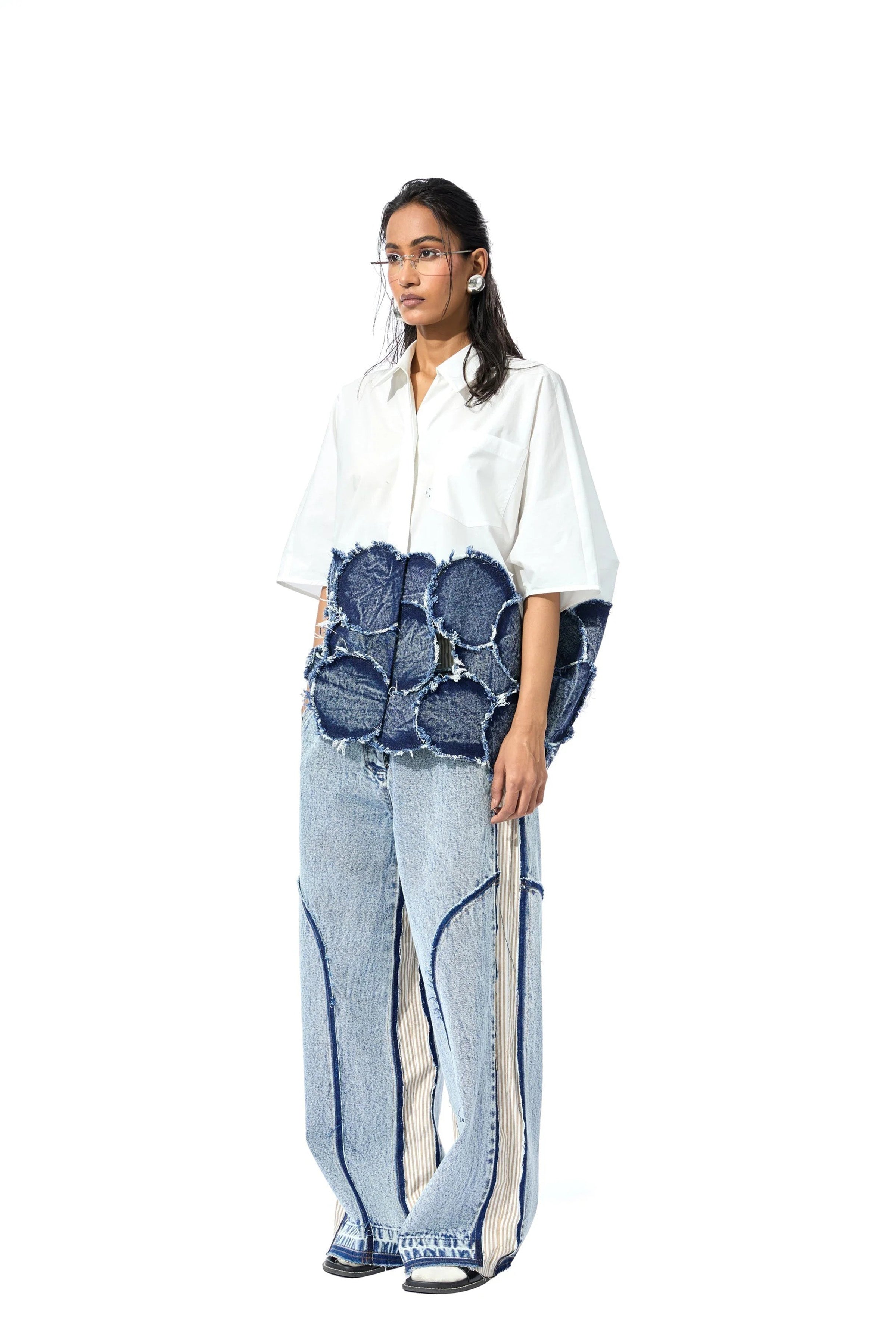 Pant White and Blue