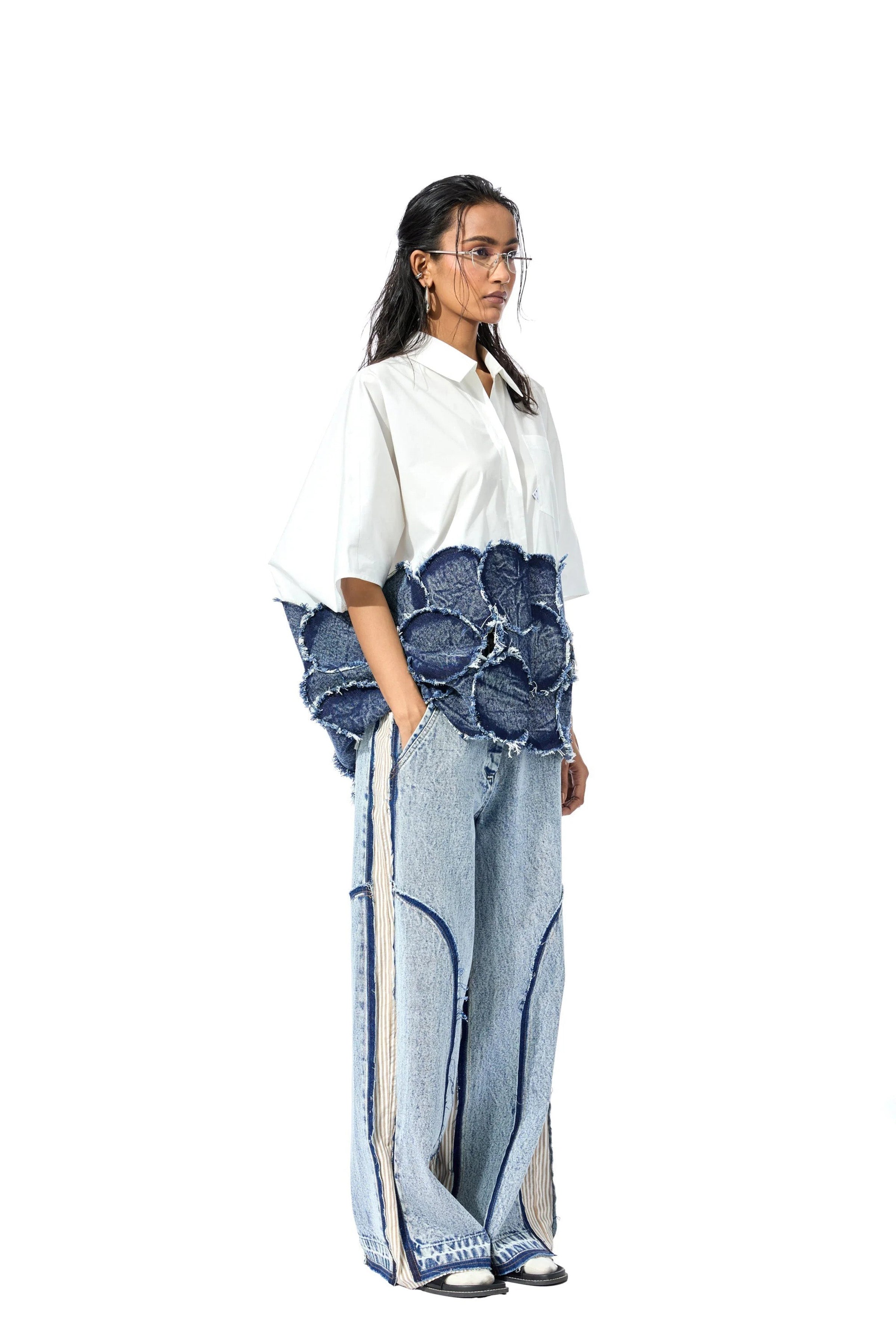 Pant White and Blue