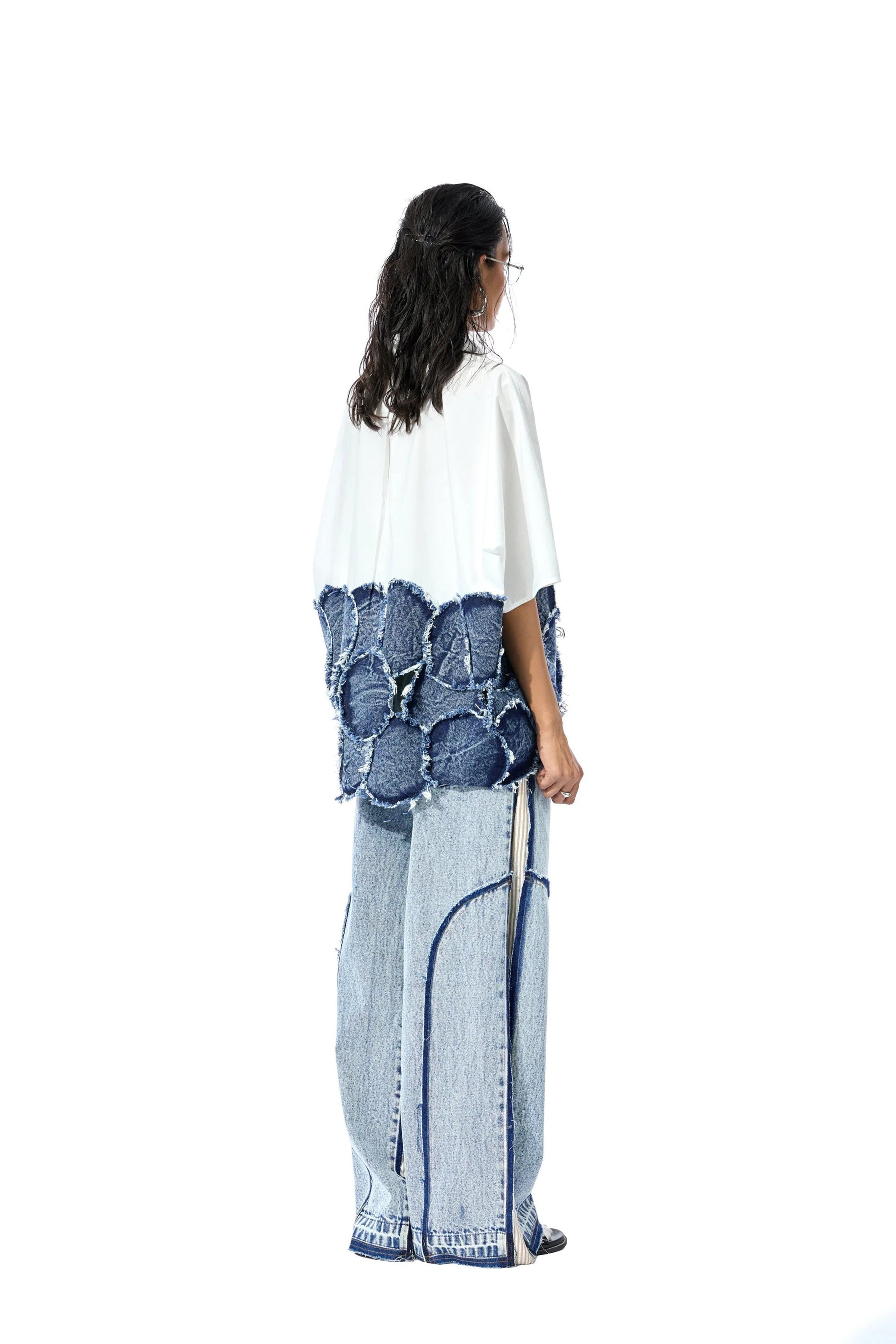 Pant White and Blue
